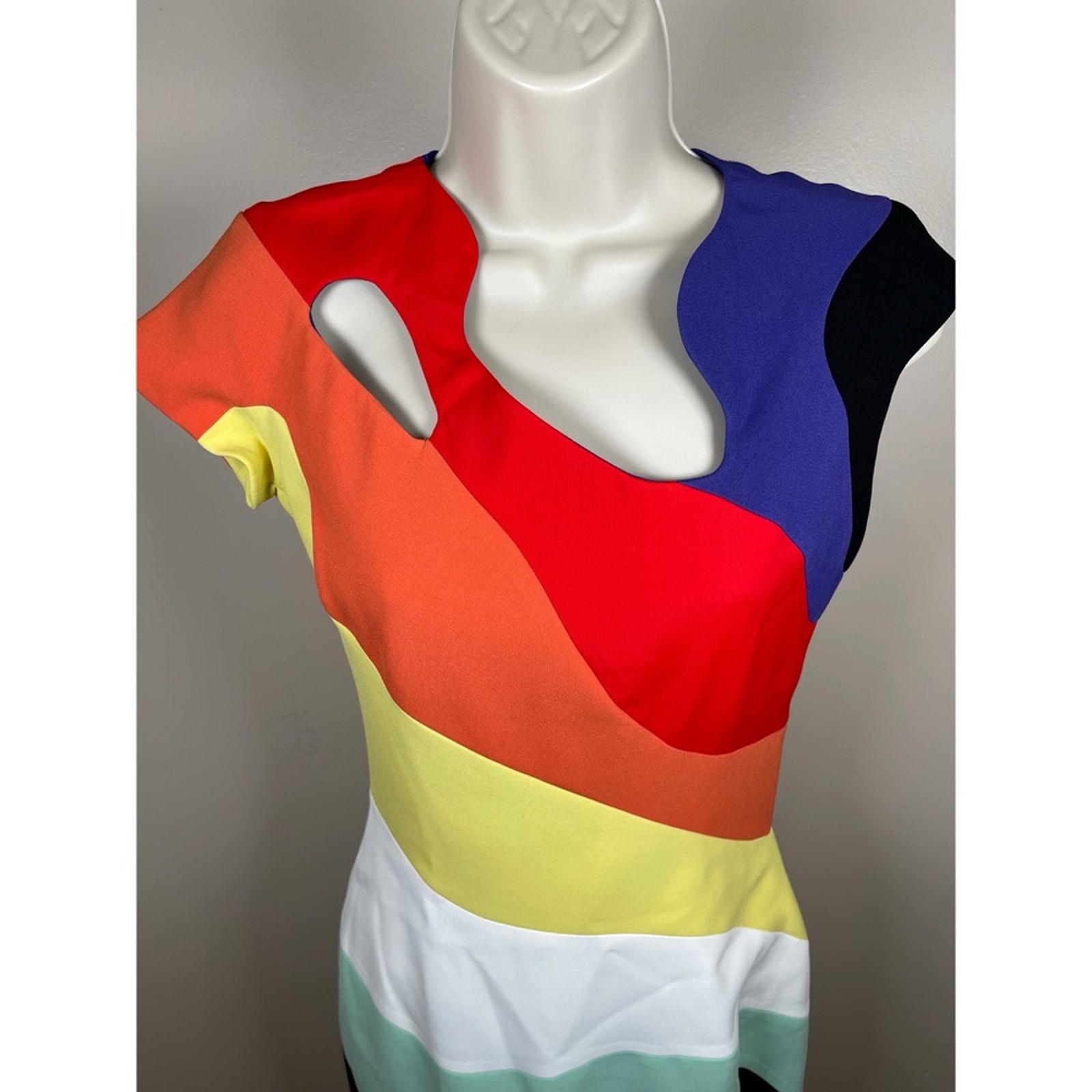 Mugler Technical Cady Rainbow Cutout Wave Mini Dress Size 2 — image 5 of 8